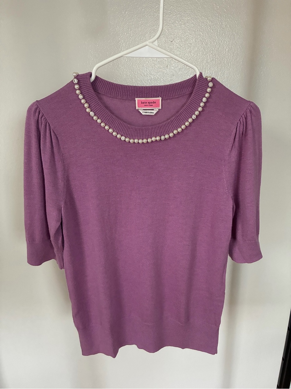 Kate Spade Elegant purple shortsleeve knit sweater